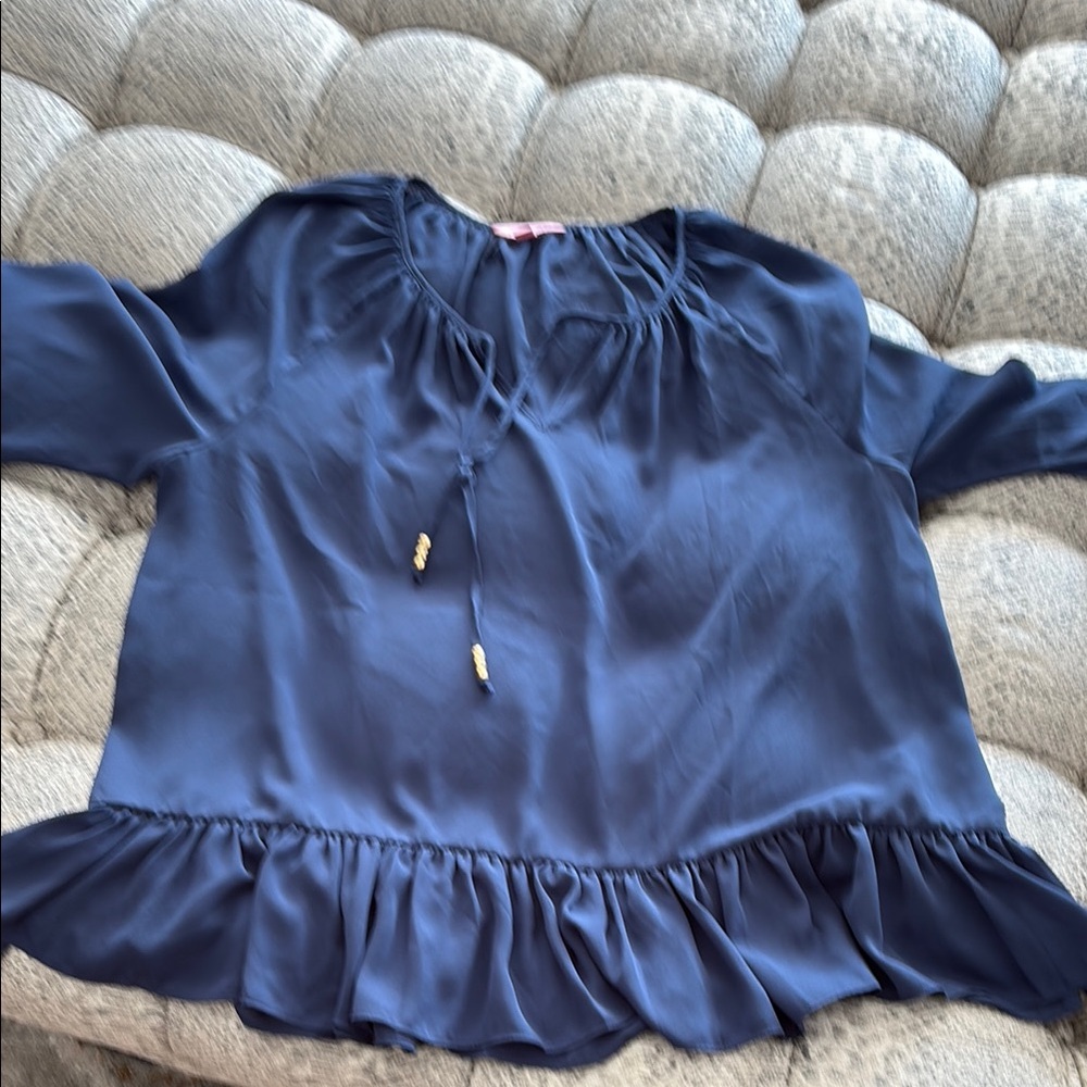 NWOT Lilly Pulitzer Navy Blouse Sz XL